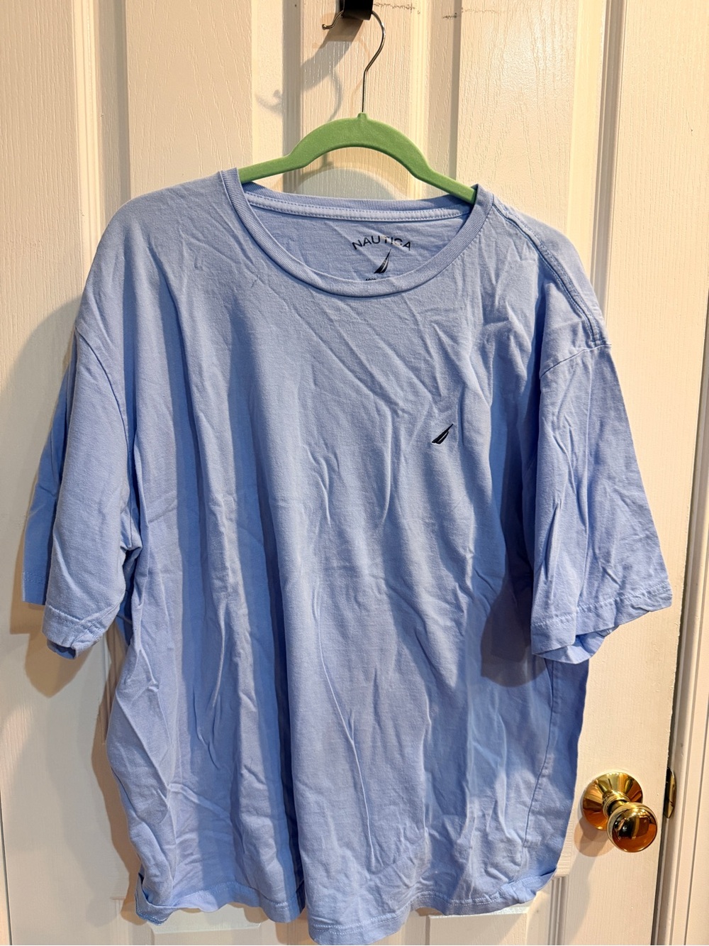 Nautica Men's Sky Blue Crew Neck Tee with Small Logo Size XL